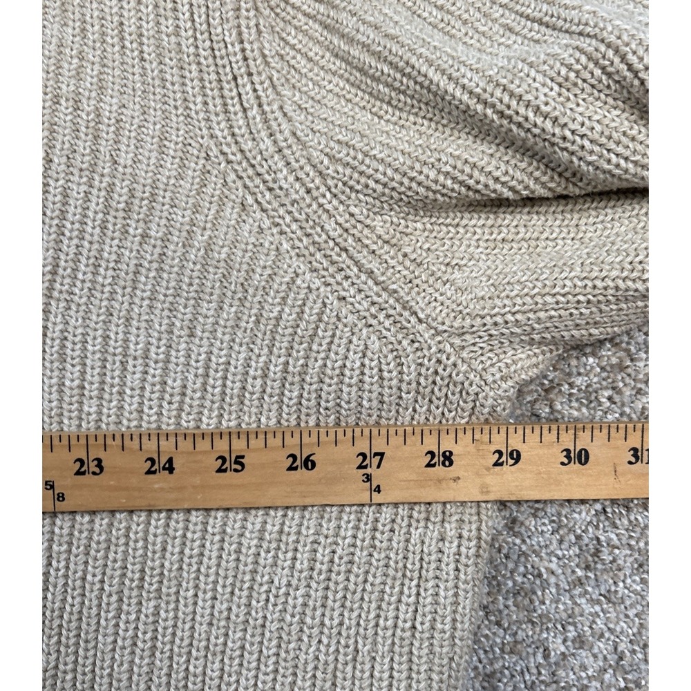 Old Navy Quarter Zip Knit Sweater Mens XXXL Beige Cotton Mock Neck Long Sleeve - Picture 5 of 8